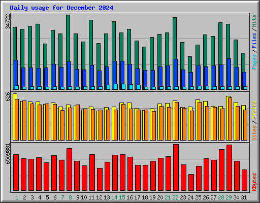 Daily usage for December 2024