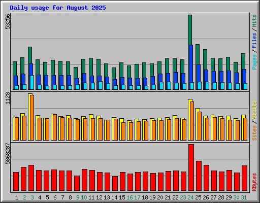 Daily usage for August 2025