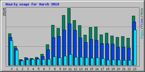 Hourly usage for March 2019