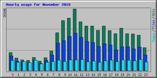 Hourly usage for November 2019