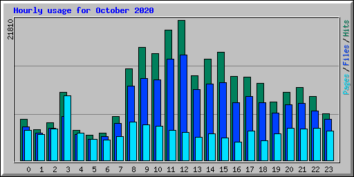 Hourly usage for October 2020