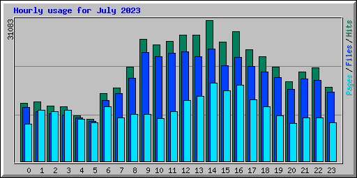 Hourly usage for July 2023