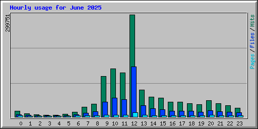 Hourly usage for June 2025