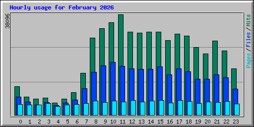 Hourly usage for February 2026