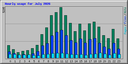 Hourly usage for July 2026